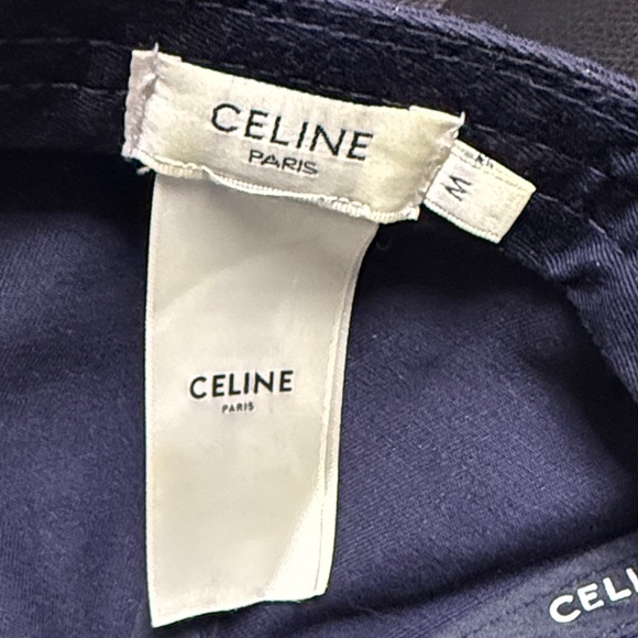 Celine Paris Navy Baseball Cap with Beige Embroidered Logo - Picture 6 of 11